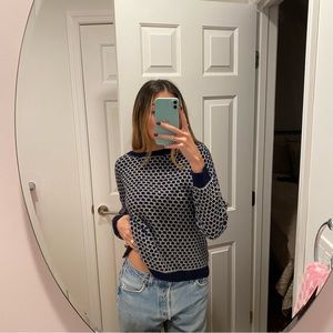 Navy Blue and White Sweater